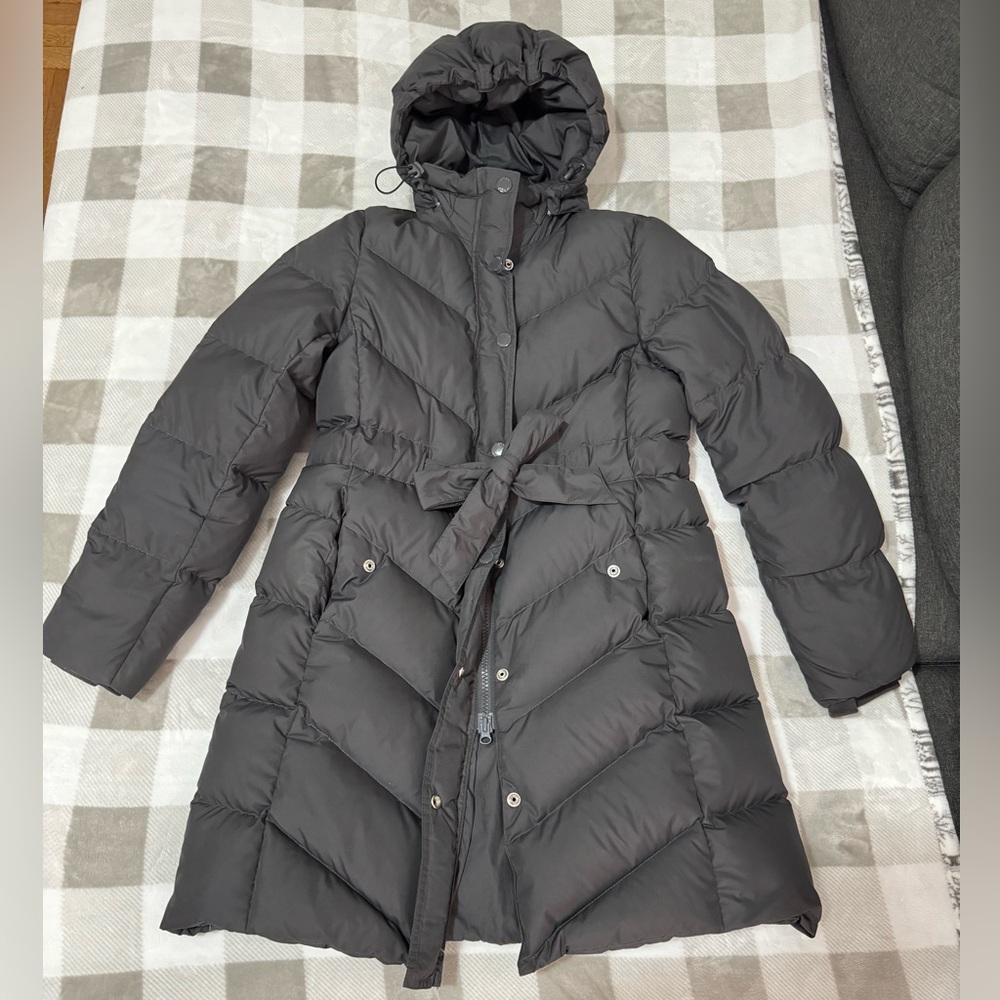 J Crew Women’s Dark Gray Full Length Puffer Jacket Medium